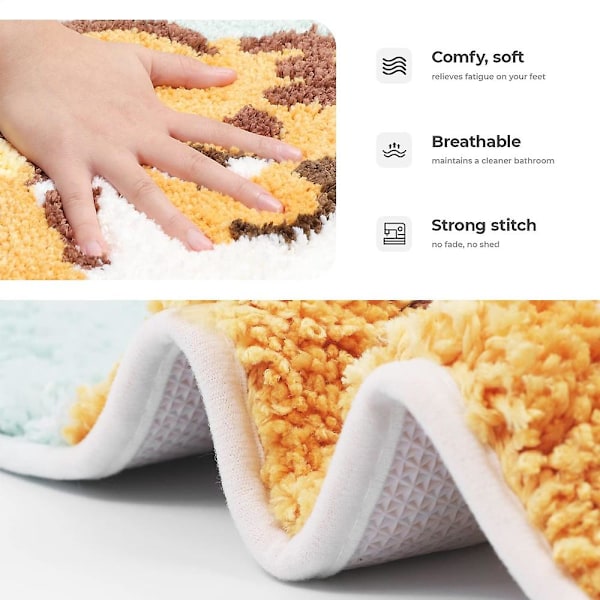 Husholdningsgulvtæppe Badeværelse Absorberende Gulvmåtte Tiger Badeværelse Toilet Dør Skridsikker Tæppe Indgang Fodmåtte 40 * 60cm