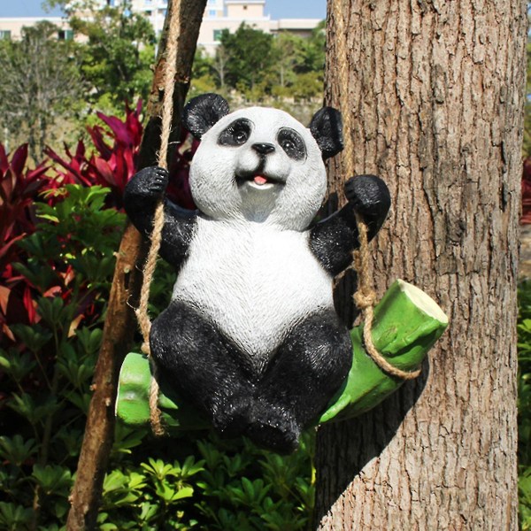 Waner Farfi Delikat djurfigurer Realistiska tecknade harts Visual Panda Koala Skulpturer för trädgård