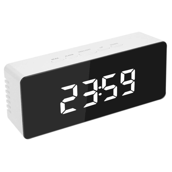 Digital elektronisk klocka: justerbar ljusstyrka, tyst väckarklocka, temperatur