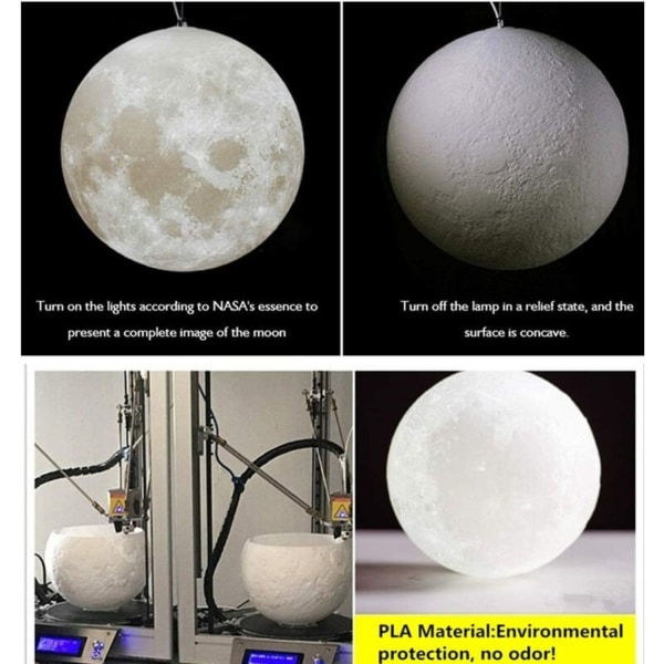 3D Måne Lysekrone Måne Loft Lysekrone Måne Loftlampe Planet Pendellampe Måne