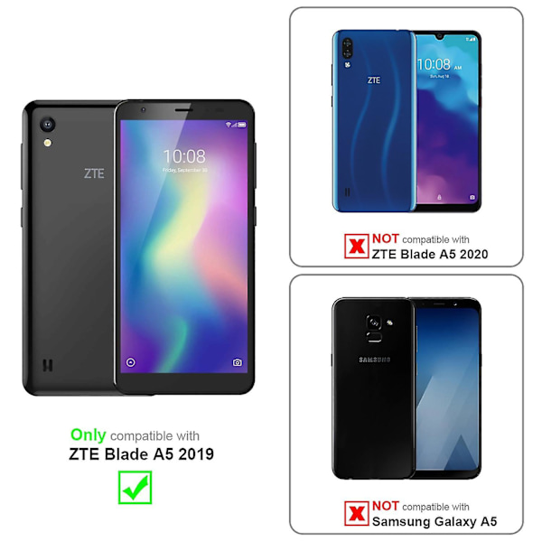 Zte Blade A5 2019 dekseldeksel - Med stativ og kortspor