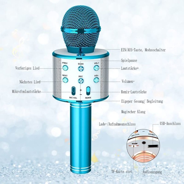 Ankuka Karaoke Mikrofon Barn, 2-pack Trådlös Magisk Sång Bluetooth