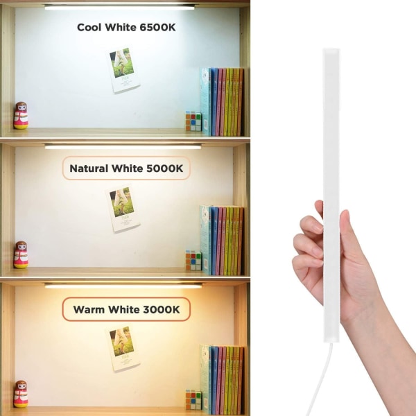 LED-under-skab-lys, dæmpbar, blændfri, 3 lysfarver, nem at installere