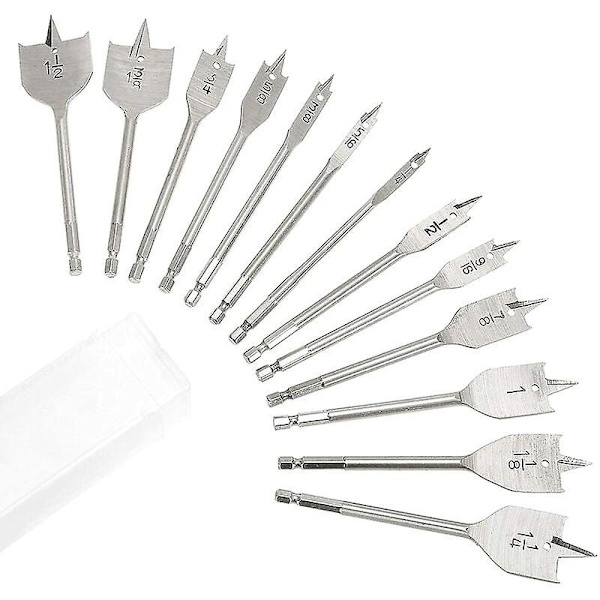 Spadborr-set 13 delar Spadborr-set Borr-set Träbearbetningsbitar för träbearbetning med plastförvaringslåda Mejslar