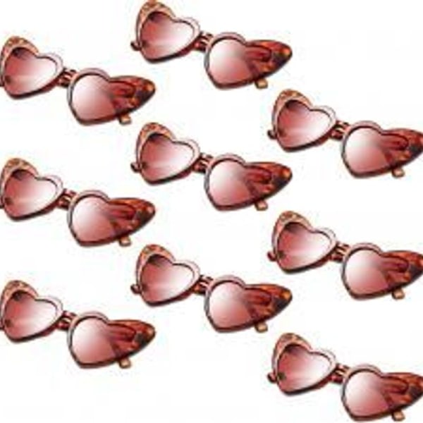 Vintage hjertesolbriller, 9 par hjertebriller, Cat Mod Retro festbriller