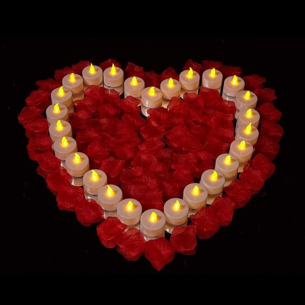 24 stk. LED-telys, LED-flammeløse stearinlys, flimrende telys