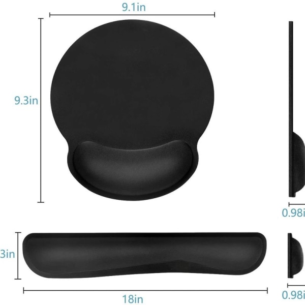 Premium Memory Foam Tangentbord och Mus handledsstöd Set - för
