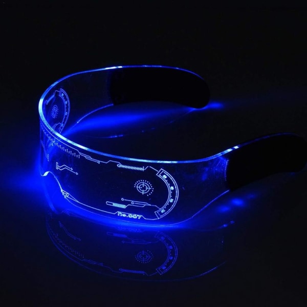 Halloween LED Light Up Glasögon - Neon Glasögon - Cyberpunk LED Visir Glasögon -