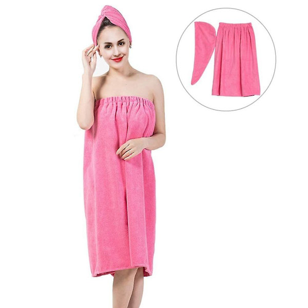 Saunakiltti naisille, pehmeä ja imukykyinen sarong-kiltti tarralla ja spa-hiustenkuivauspyyhe, luomupuuvillaa 150 x 90 cm