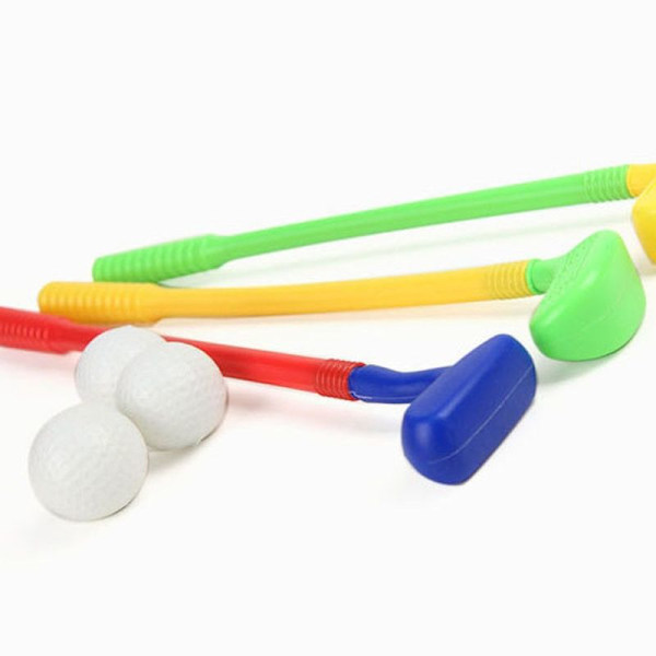 Barnplast golfklubba leksak vagn caddy set bollar väska sommar