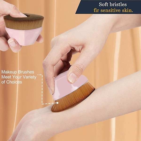 Foundation Makeup Brush, Kronbladsformad, Multifunktionell Svart Borste