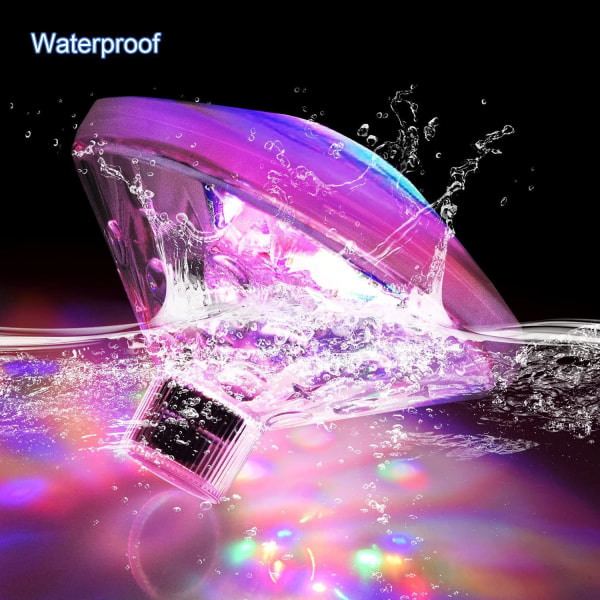 Färgglada flytande LED-badlampor - RGB Disco Light - Vattentät - Dekorativ bas