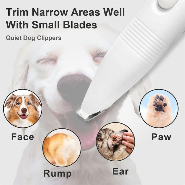 Koiranleikkuri Koiran trimmeri trimmaamiseen alhaisella melutasolla? sähköinen koirankarvojen trimmeri kissoille ja pienille koirille, tassuille, korville ja kasvoille