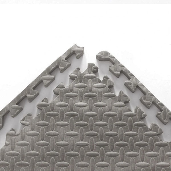 Skumlekematte - Myk Eva-puslespillmatte for barn, sammenlåsende lekematte for barn, gulvmatte av skum, 16-pakning. 30*30*1.0 (16 biter) blå grå