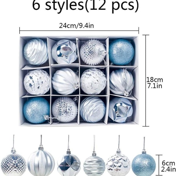 12-delad julgranskulset, julgranskulor, julgranskulset, 6 cm, uns