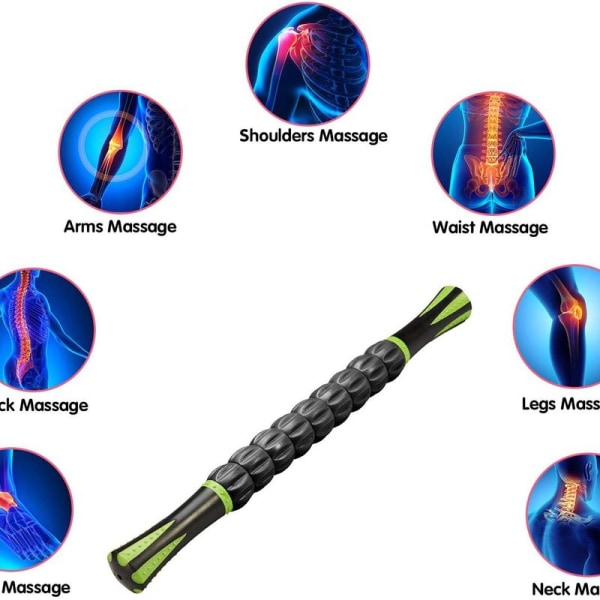 Massagerulle muskelrullestang, ergonomiske håndtag ultra-bærbare