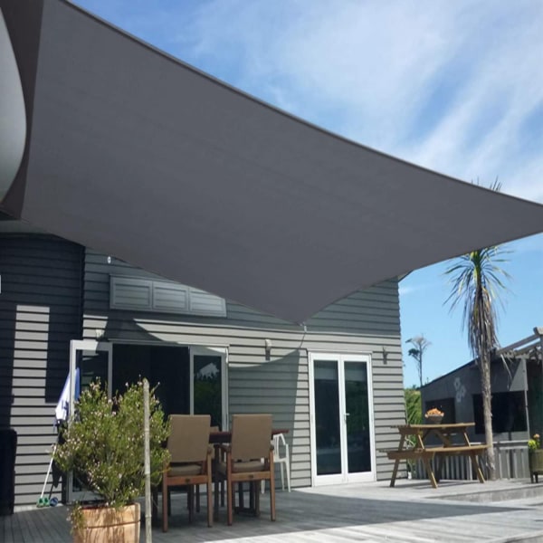 Rektangulær skygge seil 2.5x3m HDPE pustende anti UV for hage terrasse balkong, antrasitt