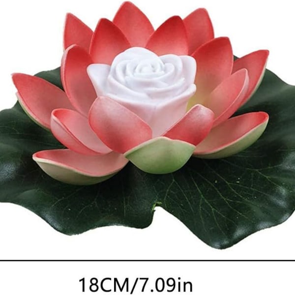 Konstgjord flytande näckros lotus pool ljus LED flytande lotus näckros för T