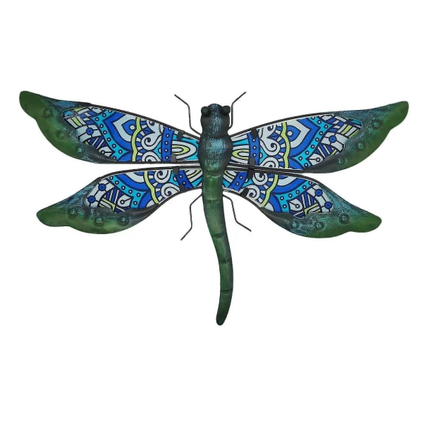 Fargerik metall Dragonfly Vegg Art Dekor Hjem og Hage Dekor Dyr Utendørs Statue Skulptur Soverom Dekor