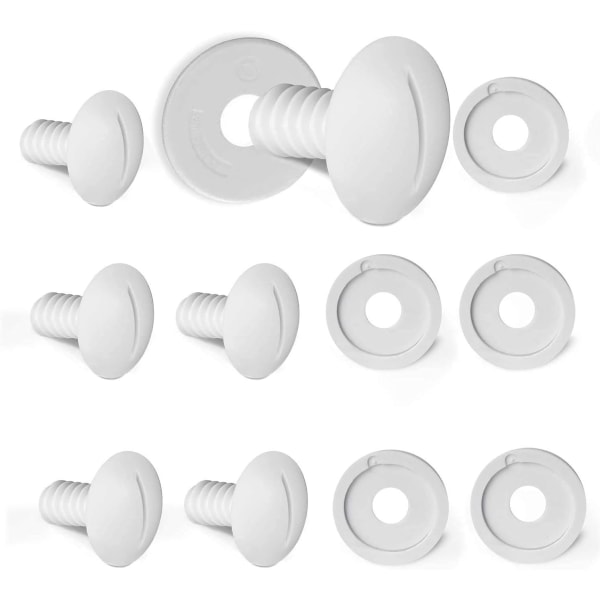 Plastskruv för Polaris 180/280 poolrengörare med extra brickor 6 st reservdelar för C55 C-55 poolrengörare, vit