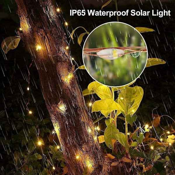 30 metrin aurinkokäyttöiset ulkovalosarjat 300 LED-valolla Kaukosäätimellä 8 valolla