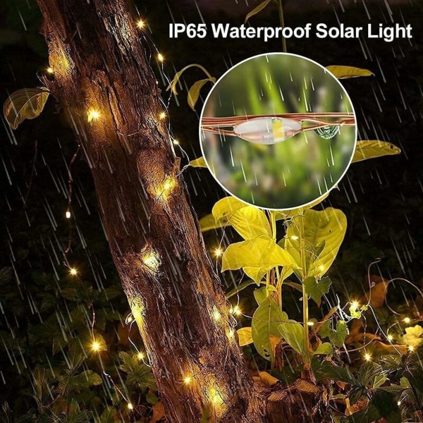 Solcellsbelysning för utomhusbruk 30 m 300 LED-lampor Fjärrkontroll med 8 lampor