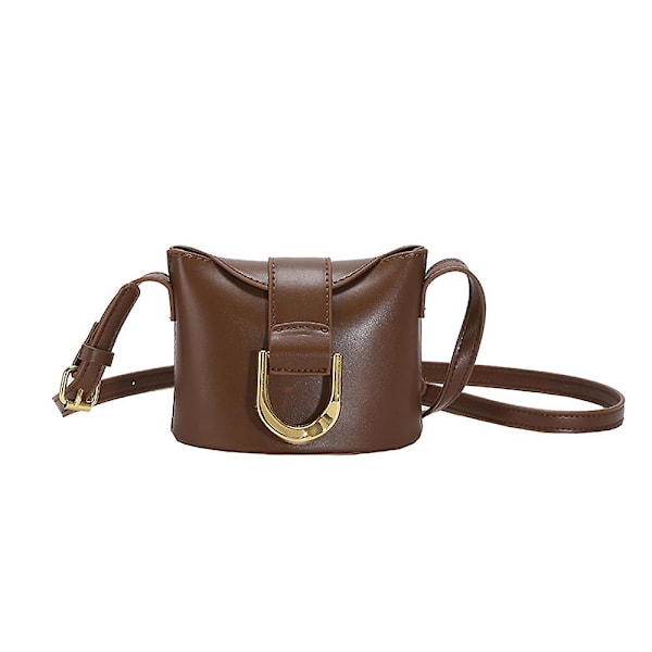 Mini Pu Håndveske Ny Niche Design Bucket Bag Joker Fashion Skulder Slung Rød Konvolutt
