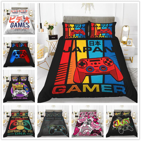 Ahtj04207# 3d Hemtextil Sängkläder Gamer Gaming Cover Skydd Filt Tredelad set