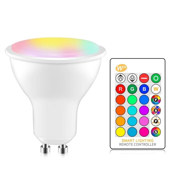 GU10 RGB LED-lampa 8W IR-fjärrkontroll AC 85-265V, stämningsnattlampa, 16 färgförändringar,