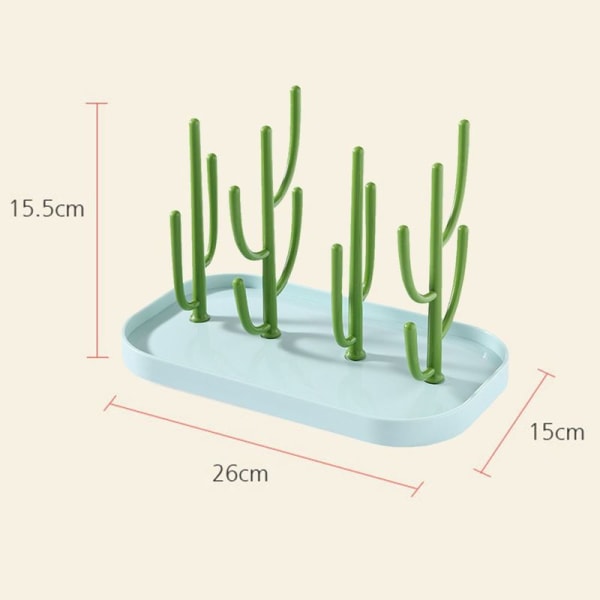 Plassbesparende benkeplate for tørkestativ til babyflasker, babygrønn