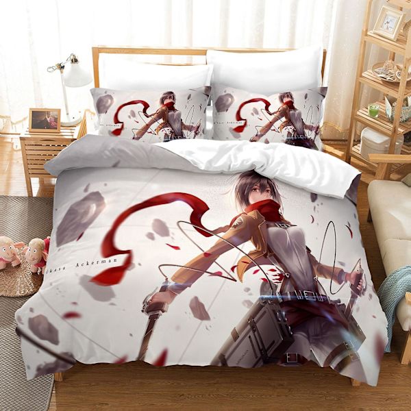 Attack Giant 4# Cartoon Digitaltryck Quilt Cover Set av tre
