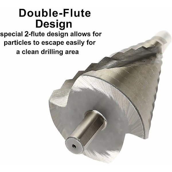HSS Trin Drill Bit Spiral Konisk Forsænkning til 6-60mm Mejselboring