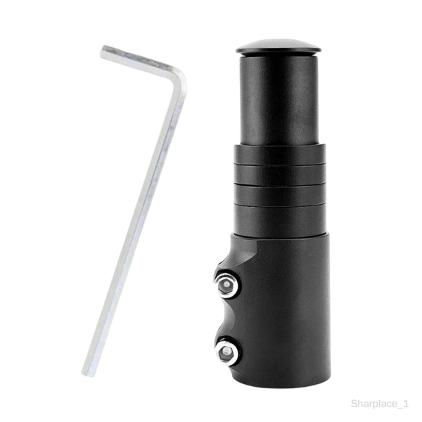 Sykkelstamforhøyer Sykkelgaffelstamforlengelse Aluminiumlegering Sykkelforhøyer Hodeadapter Passer for MTB, Sykkel, BMX svart 12cmx3.5cm