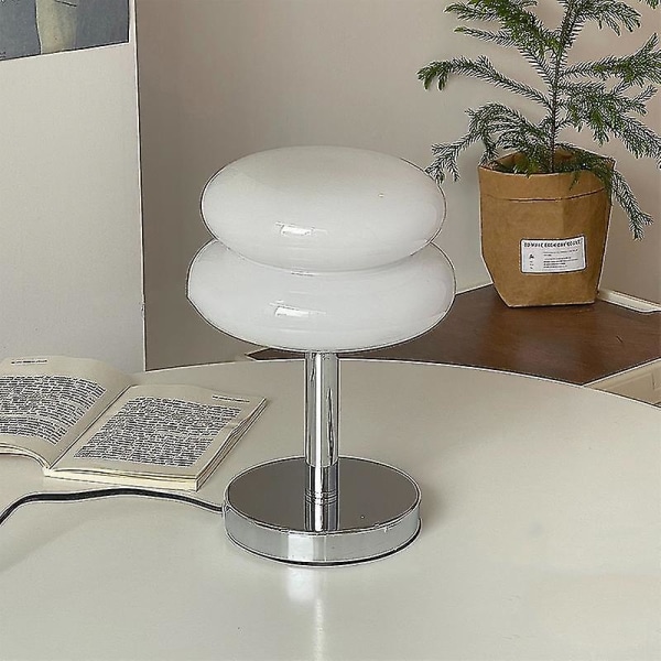Macaron glasmålat bordslampa sovrum studie vardagsrum atmosfär äggkaka skrivbordslampa flicka sovrum säng dekor nattlampa