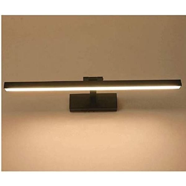 9W/40cm LED Badeværelseslampe, Spejlskablampe, Justerbar Vinkelvæglampe, AC85-265V, 6000K (Sort/Varmt Hvid)