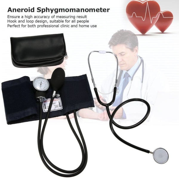 Aneroid blodtrycksmanschett kit överarms blodtrycksstetoskop med