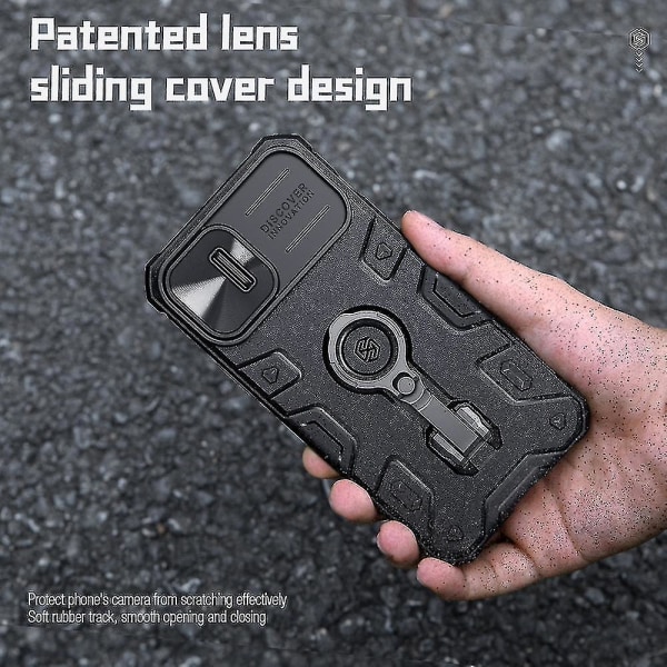 Nillkin For 14 Cam Armor Pro Ph case Back Cover Kickd med skjutbart cover -