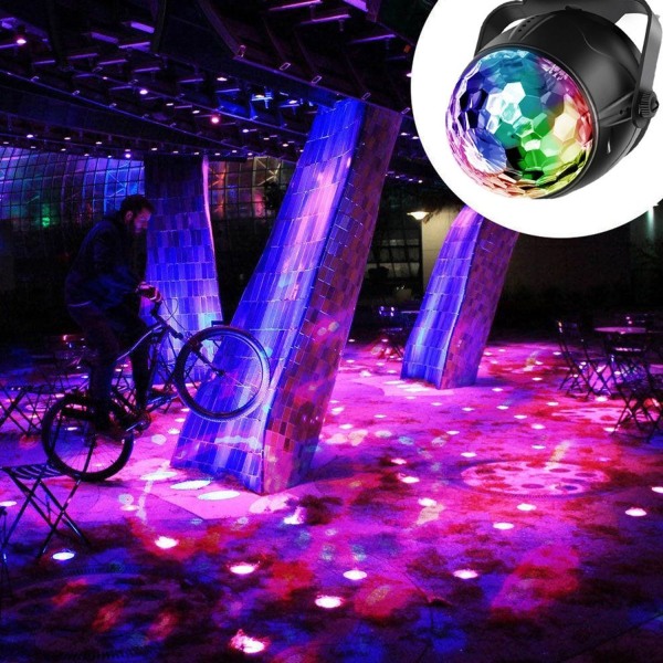 Scenljus, 5 färger, discokula med fjärrkontroll, 7 RGB LED-lampor med fjärrkontroll