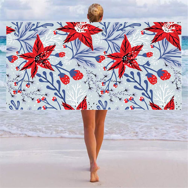 1 st ultrafin fiber dubbel frotté strandhandduk tryckt strandhandduk simning solskydd sjal