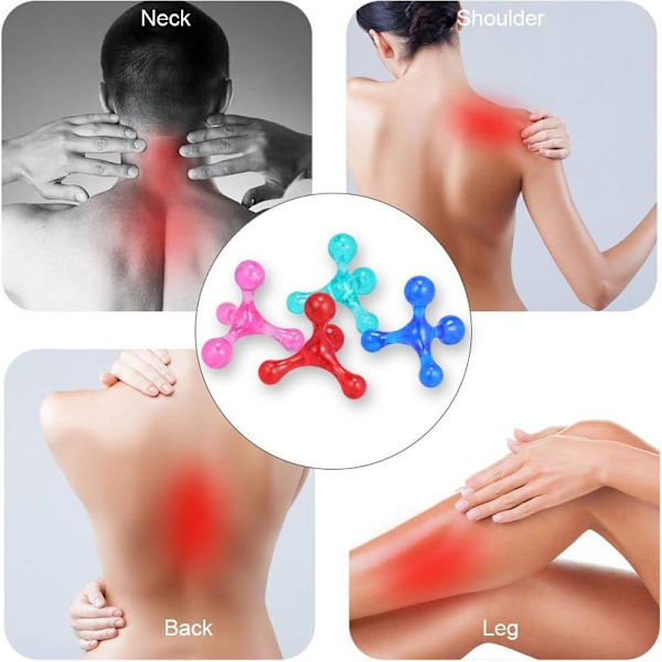 Anself Mini Massager 4 Huvud Massageverktyg Kroppsmassager Kroppsmassager för