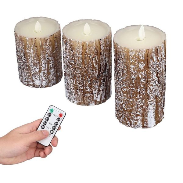 3-pack LED-ljus i form av tall med dimbar fjärrkontroll och varmt sken