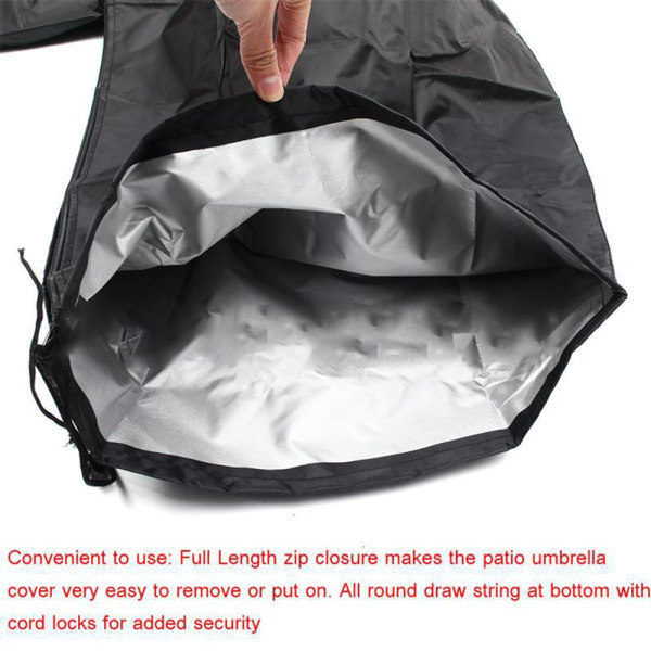Cover Uteplats Cover för fribärande Parasoll Cover Vattentåligt tyg Svart265cm(50*70*40cm)