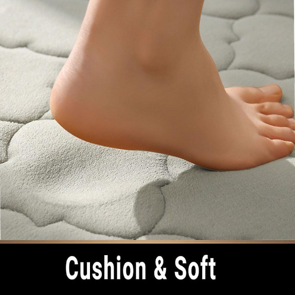 Bad Tykk Absorberende Sklisikker Gulvmatte Bad Korallfleece Memory Foam Teppe Dørmatte