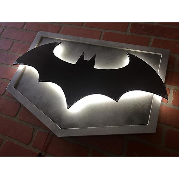 Batman LED-yövalo Superherokuviolla 3D-seinävalaisin Atmosfäärinen Logo Valo Koti Sisustus Sängynpäätylamppu