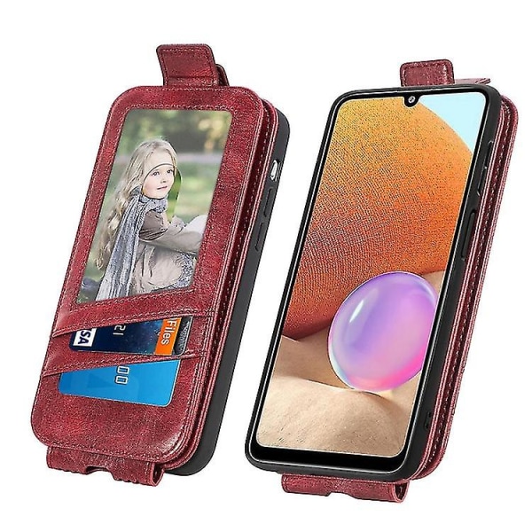 For Samsung Galaxy A32 4g Zipper Wallet Vertikal Flip Læder Telefon Etui