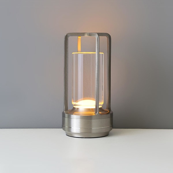 Luksuriøs krystalllampe bærbar lanterne bordlampe LED trådløs berøring nattlys