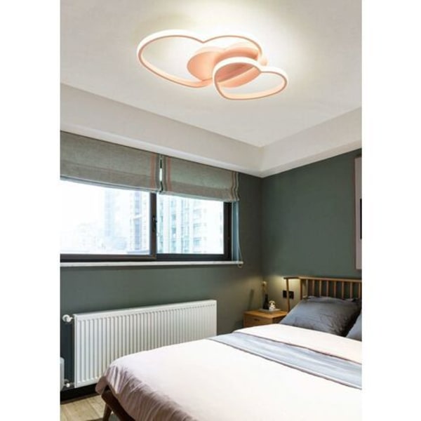 Moderni himmennettävä LED-kattovalaisin kaukosäätimellä, silikaa ja alumiinia, olohuoneeseen, ruokasaliin, toimistoon, L50 W45 H8cm, vaaleanpunainen