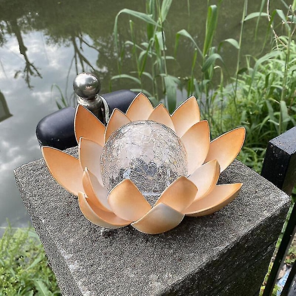 Solcelledrevet lotusblomstlys - Solcelledrevet LED-blomsterlys - Miljøvennlig hagedekor