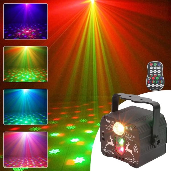 Festlys, diskokugle mini lyd aktiveret DJ disco lys RGB LED flash lys