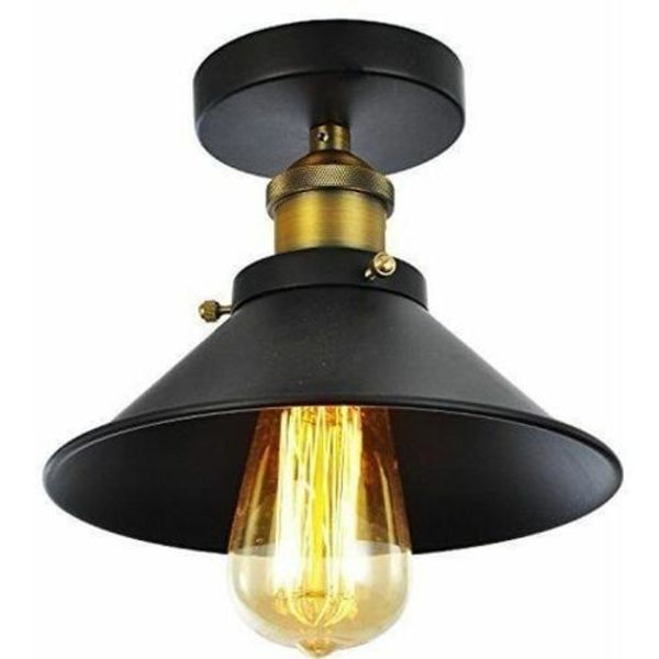 Industriell taklampa i metalljärn Vintage 220mm Svart E27 för vardagsrum sovrum restaurang café bar